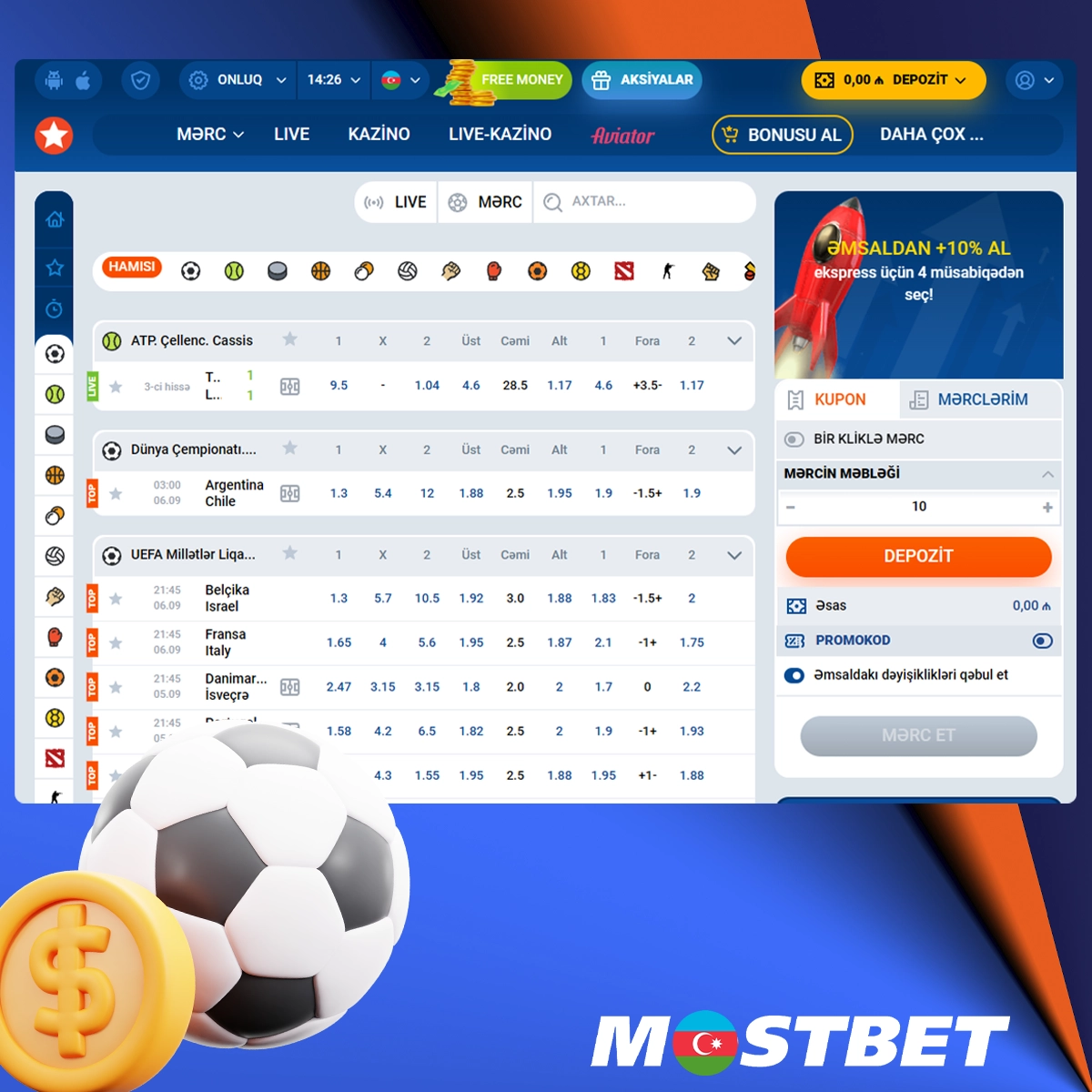Mostbet bukmeker kontorundan mərclərin növləri